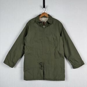 Vintage 60s 70s Sears Wearmaster Green Military Car Coat Parka Fits Chest 42” M